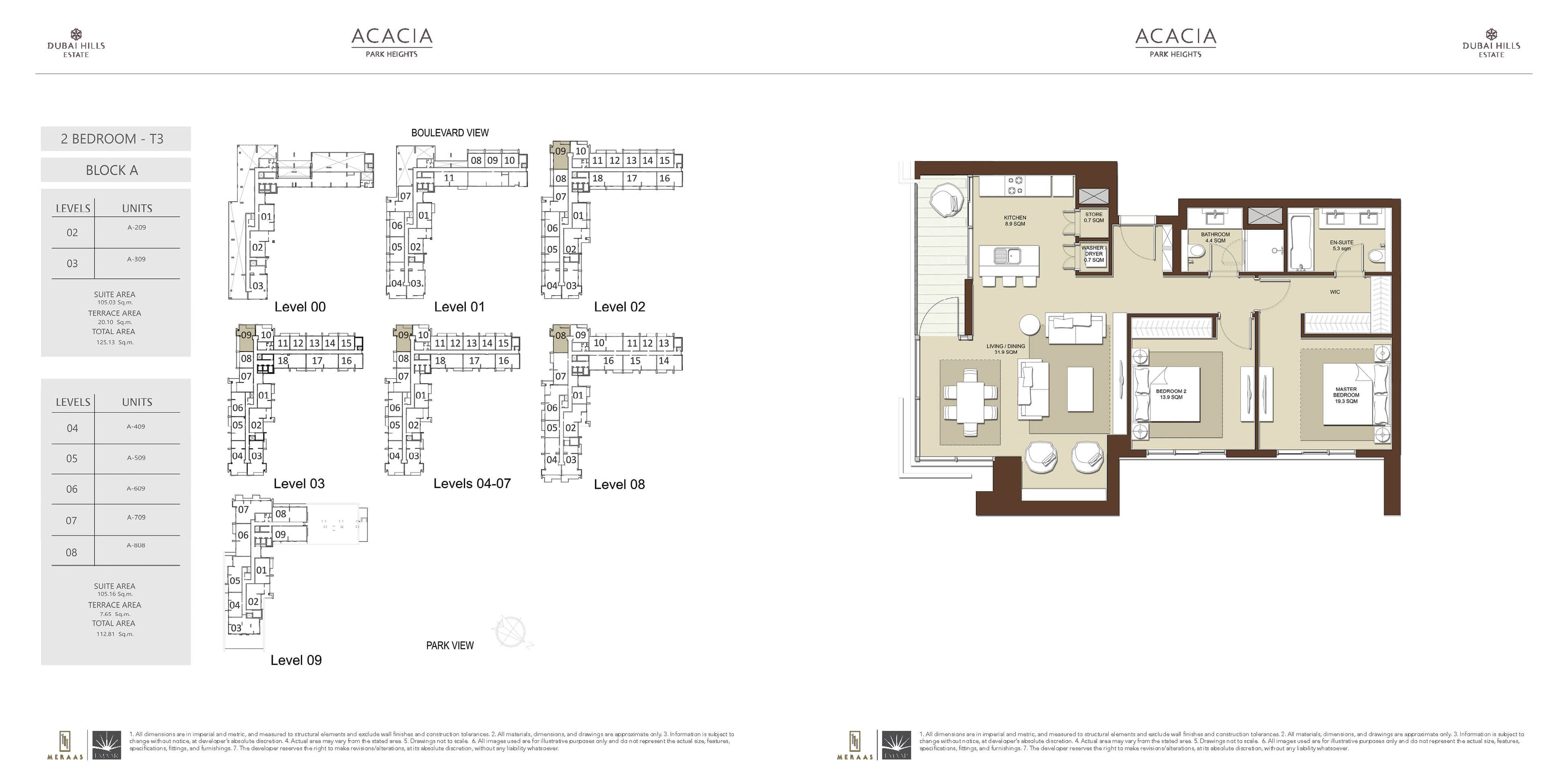 Acacia at Park Heights 2 BD T3 floor plan