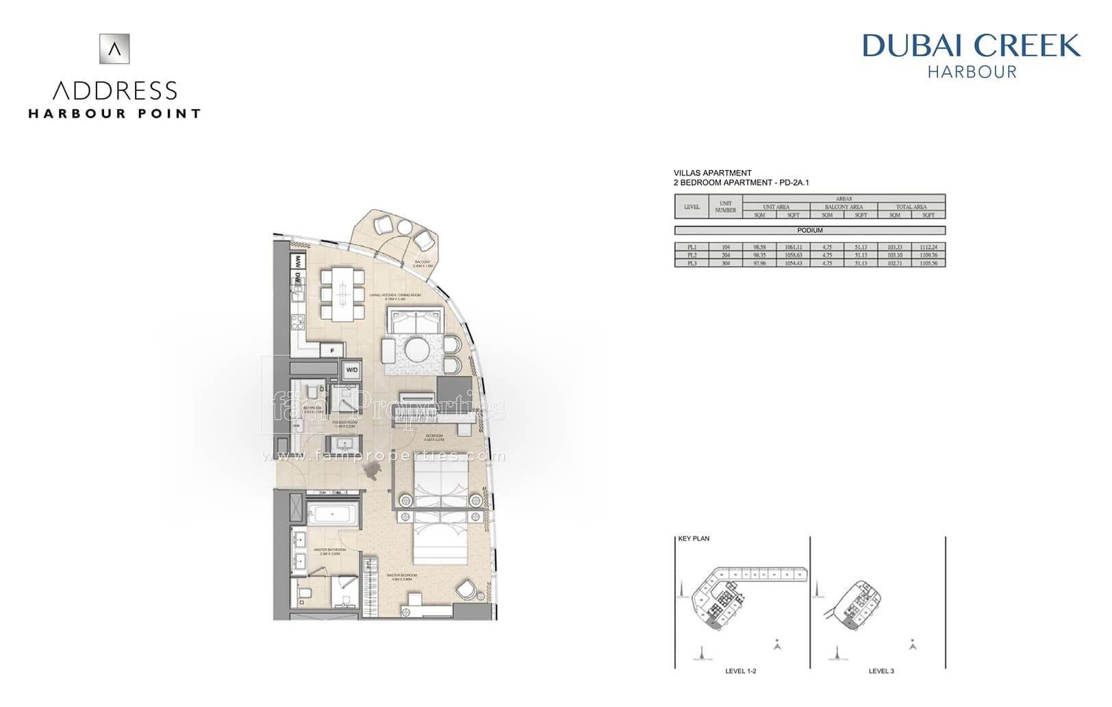 Address Harbour Point 2 Bedroom Apartment PD-2A.1 floor plan