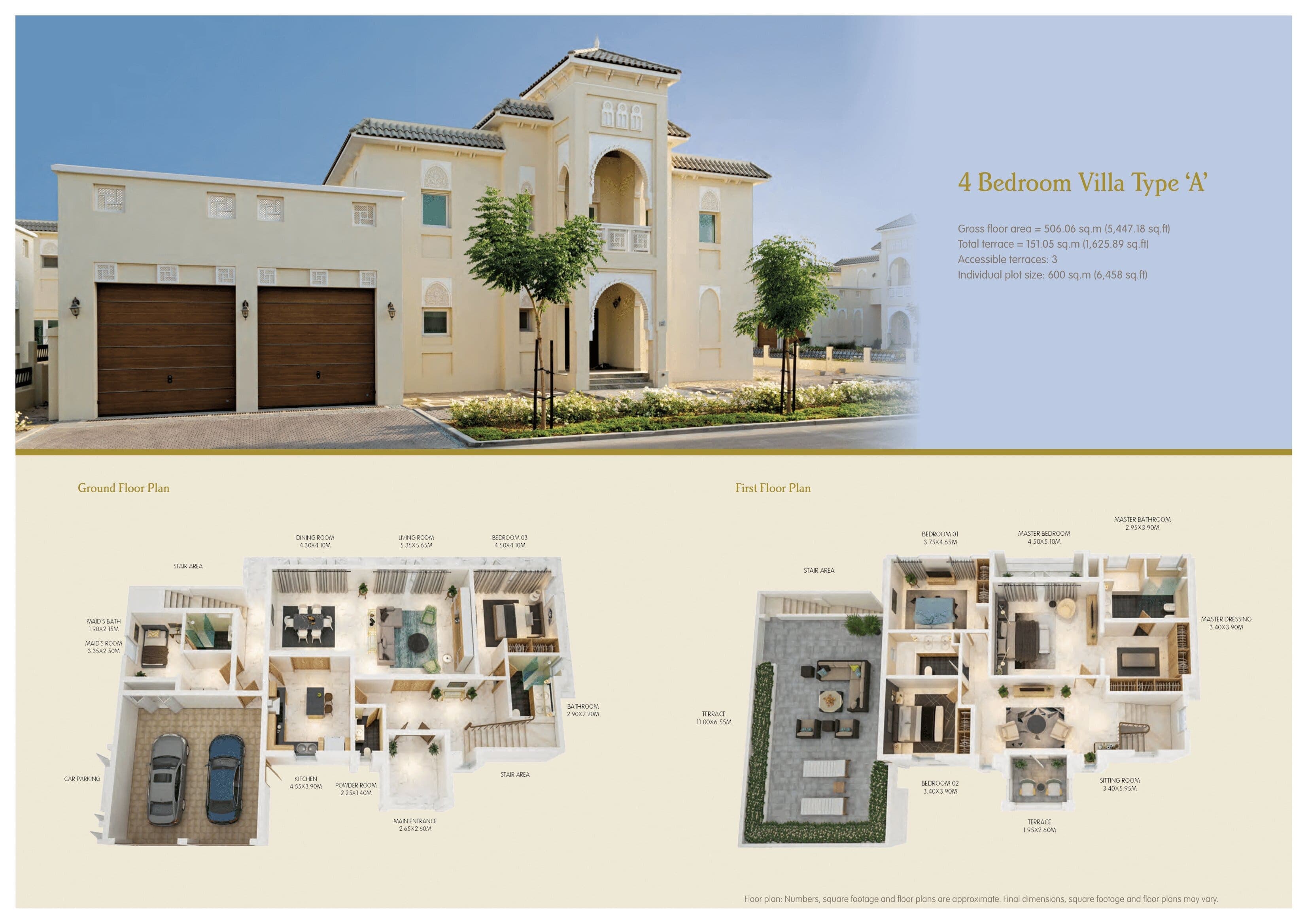 Al Furjan Villas 4-Bedroom Villa floor plan
