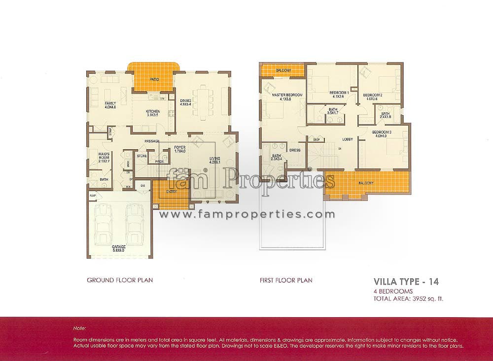 Arabian Ranches 1 4 Bedrooms Villa Type 14 floor plan