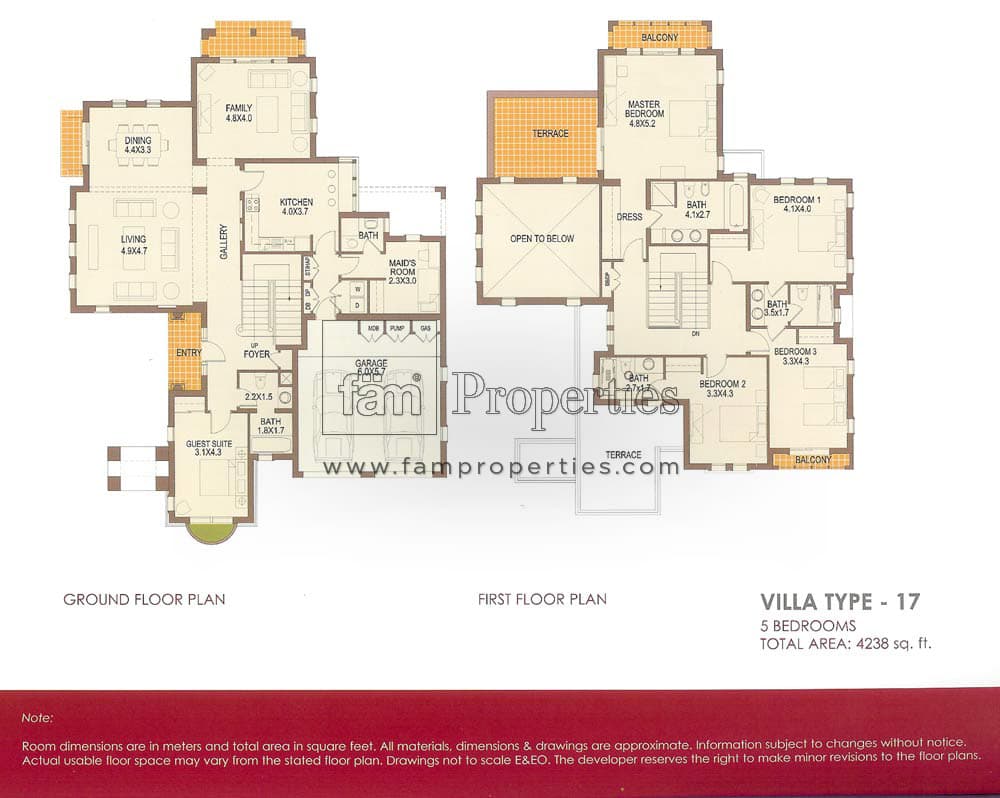 Arabian Ranches 1 5 Bedrooms Villa Type 17 floor plan