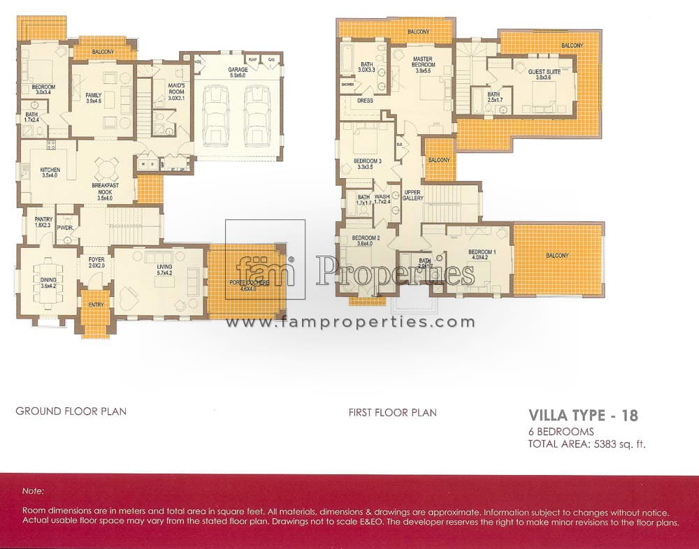 Arabian Ranches 1 6 Bedrooms Villa Type 18 floor plan