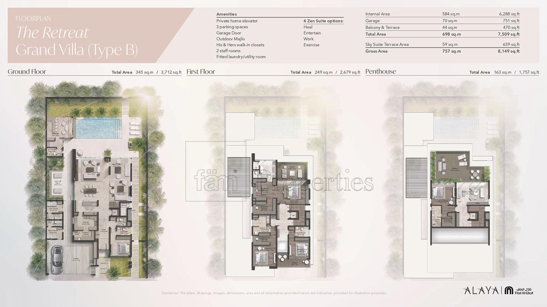 Tilal Al Ghaf Villas 5 bedroom floor plan