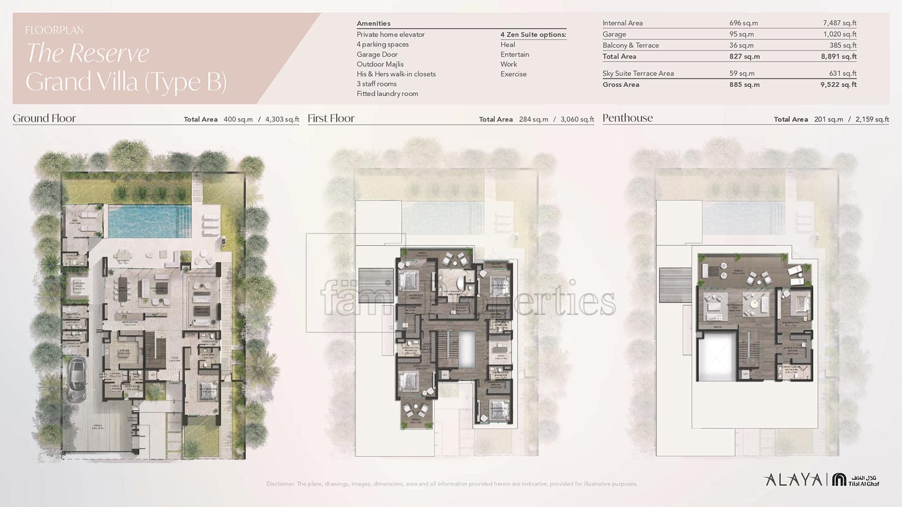 Tilal Al Ghaf Villas 6 bedroom floor plan