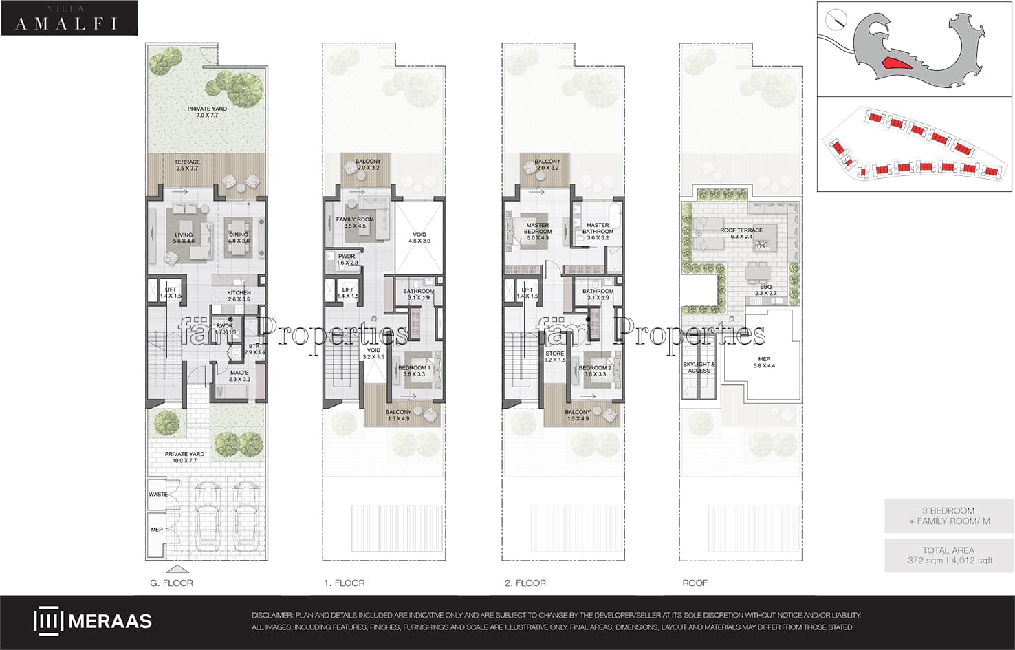 Amalfi Villa 3 Bedroom floor plan