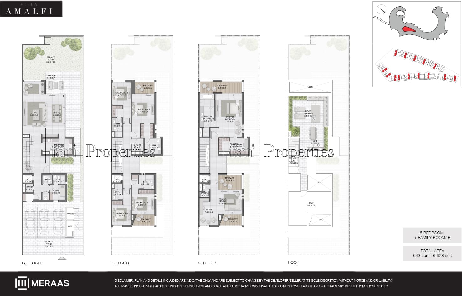 Amalfi Villa 5 Bedroom floor plan