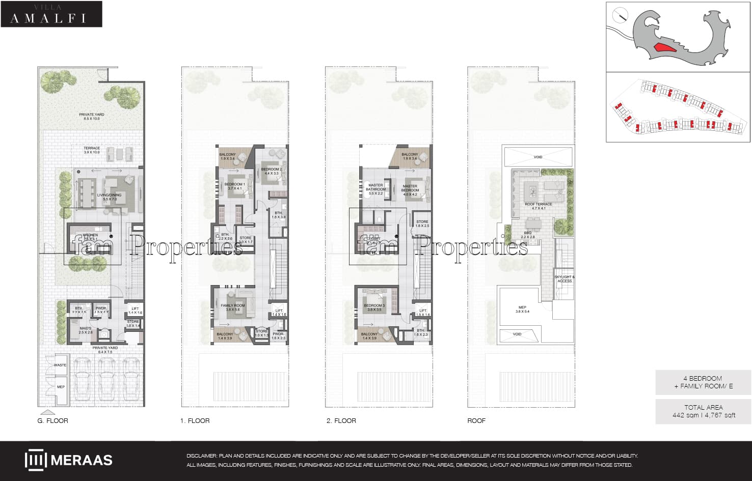 Amalfi Villa 4 Bedroom floor plan
