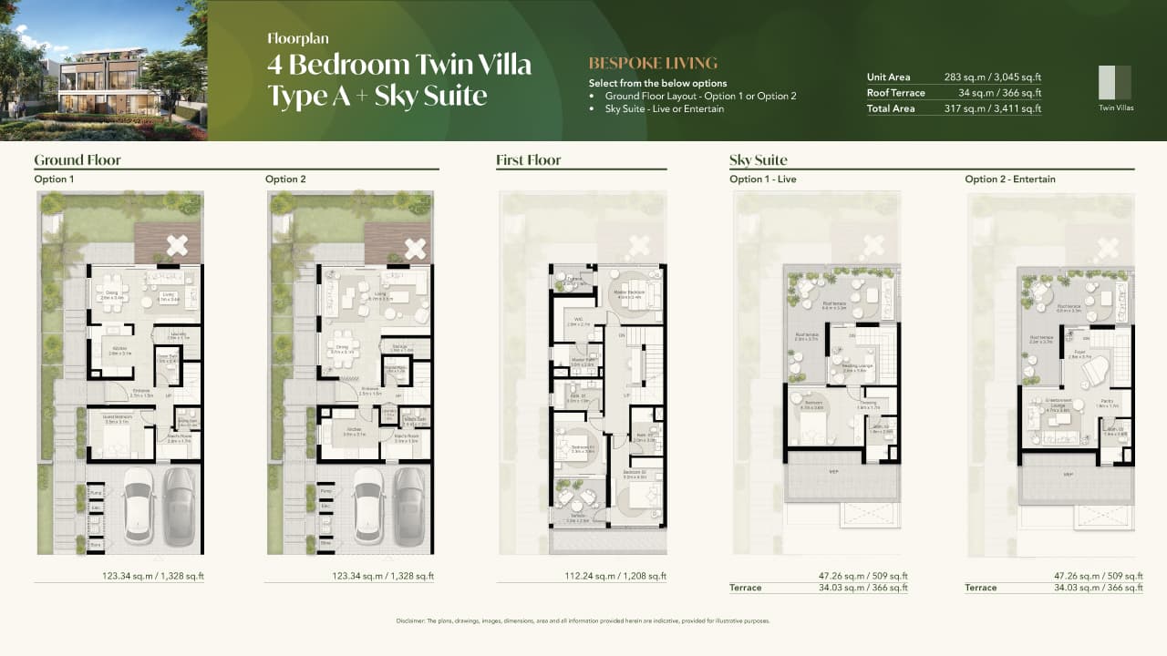 Tilal Al Ghaf Villas 4 Bedroom floor plan
