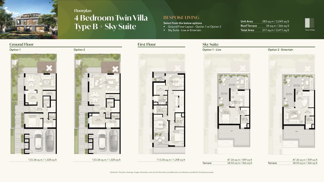 Tilal Al Ghaf Villas 4 Bedroom floor plan
