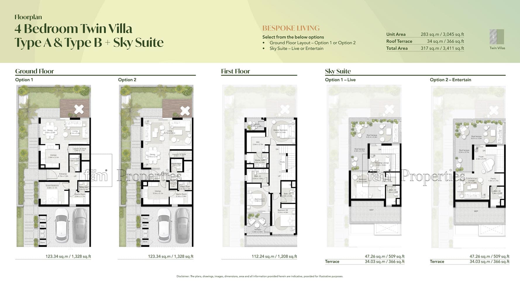 Tilal Al Ghaf Villas 4 Bedroom floor plan