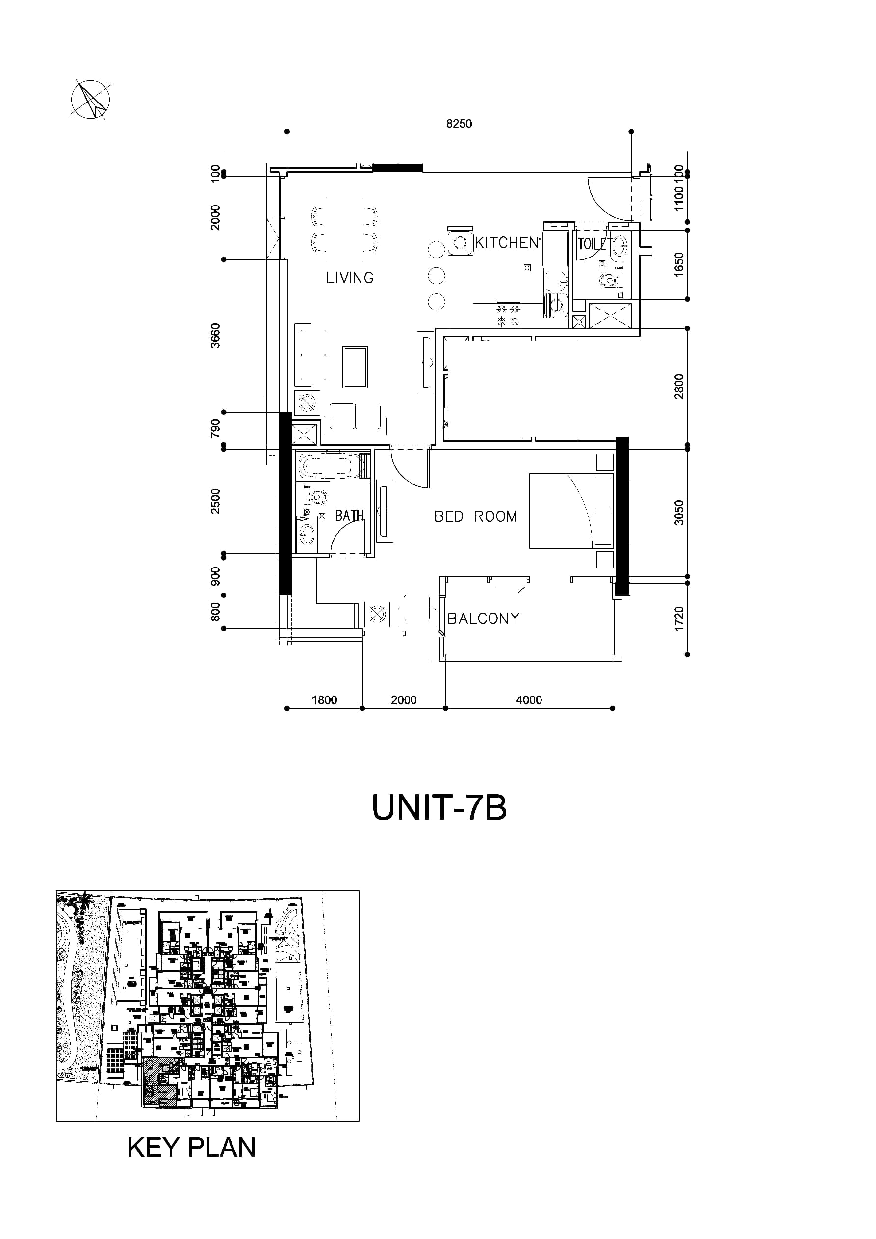 Avanti Tower 1 Bedroom floor plan