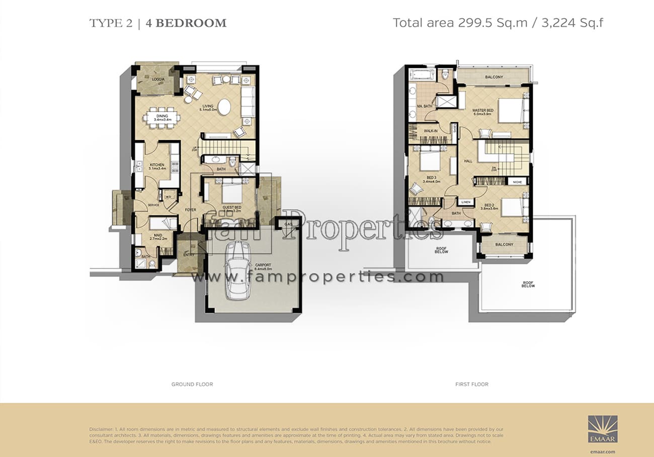 Arabian Ranches 2 Type 2 | 4 Bedroom floor plan