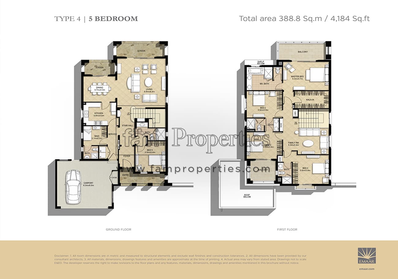Arabian Ranches 2 Type 4 | 5 Bedroom floor plan