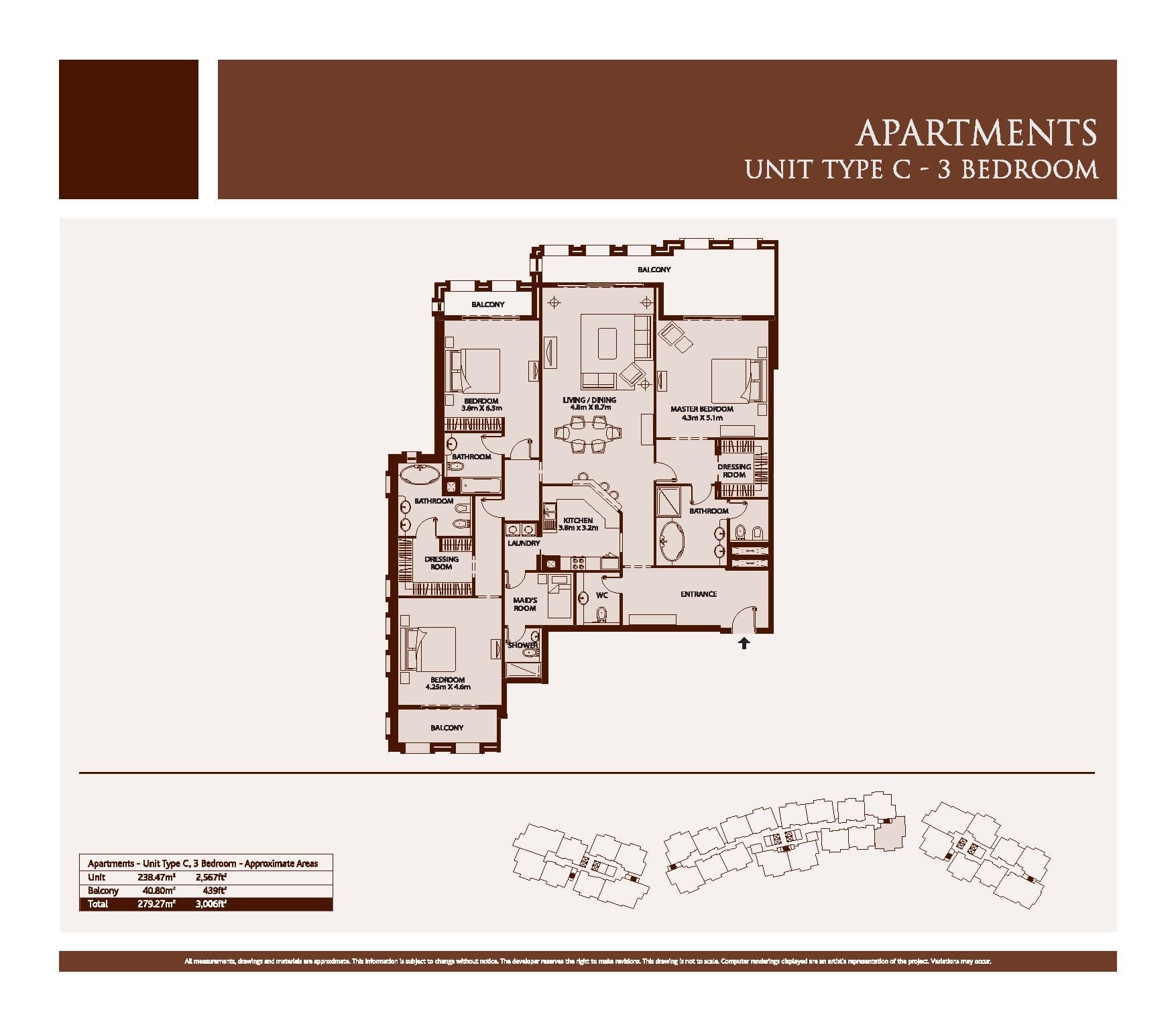 Balqis Residence 3 Bedroom floor plan