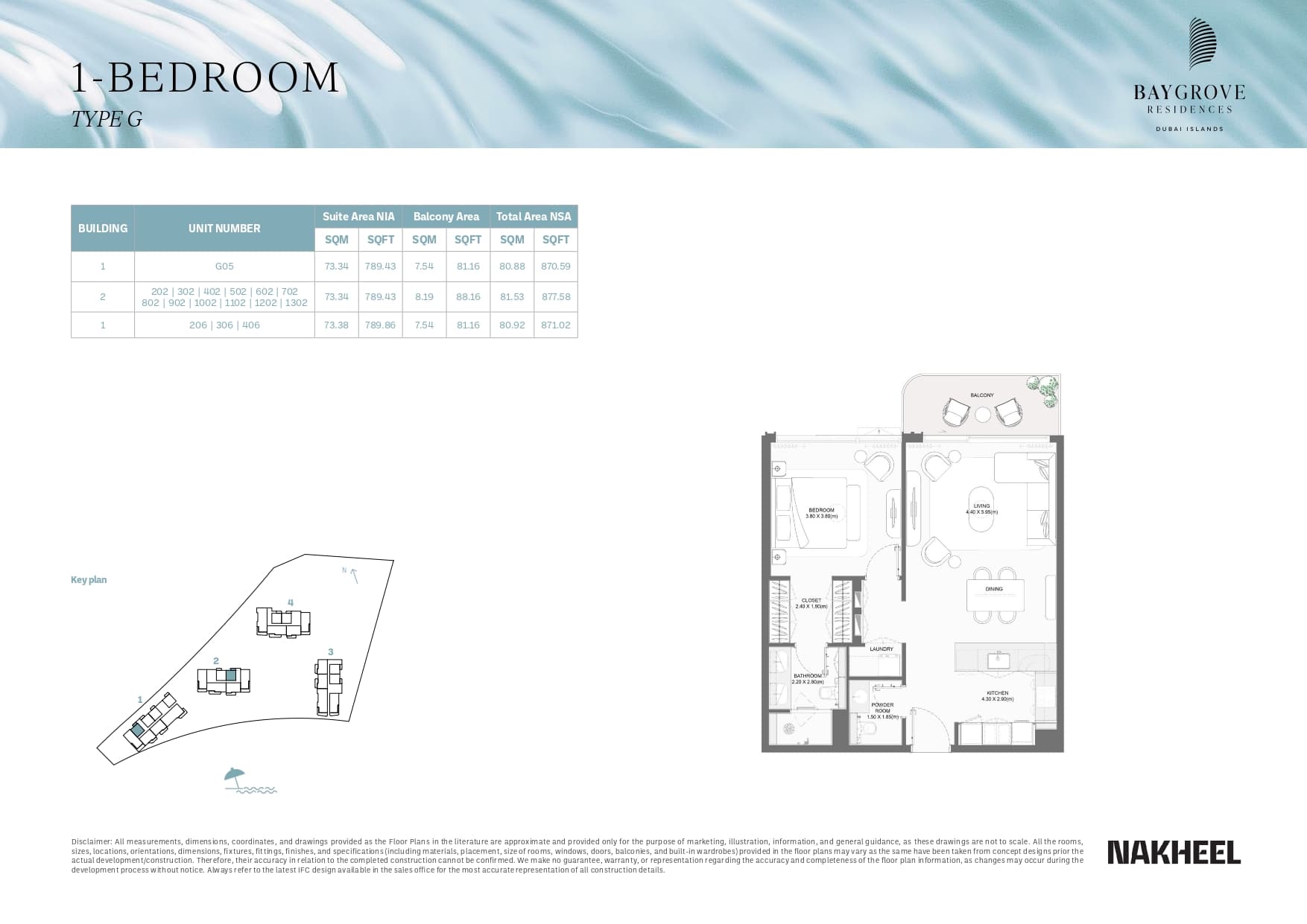 Bay Grove Residences 1 Bed floor plan
