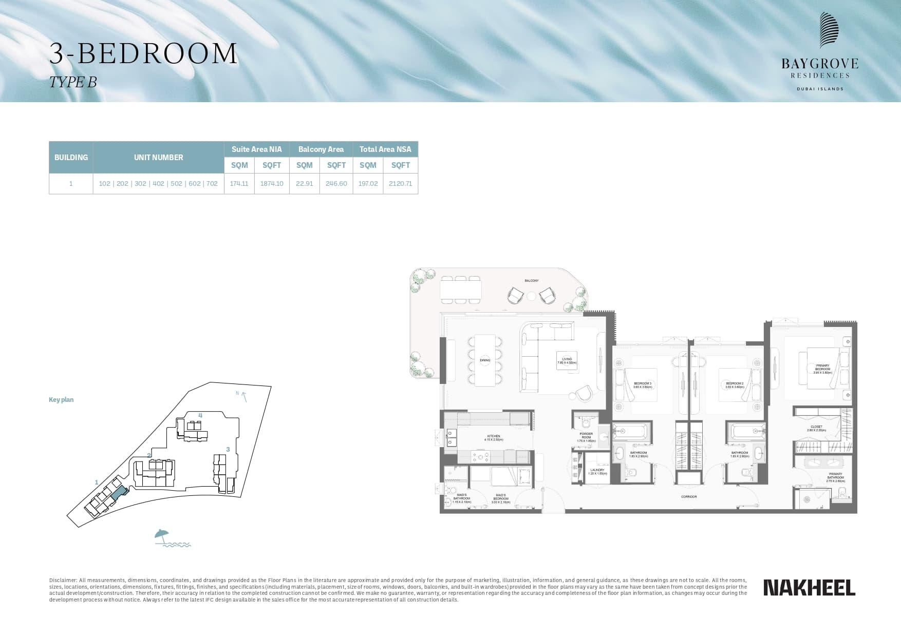 Bay Grove Residences 3 Bed floor plan