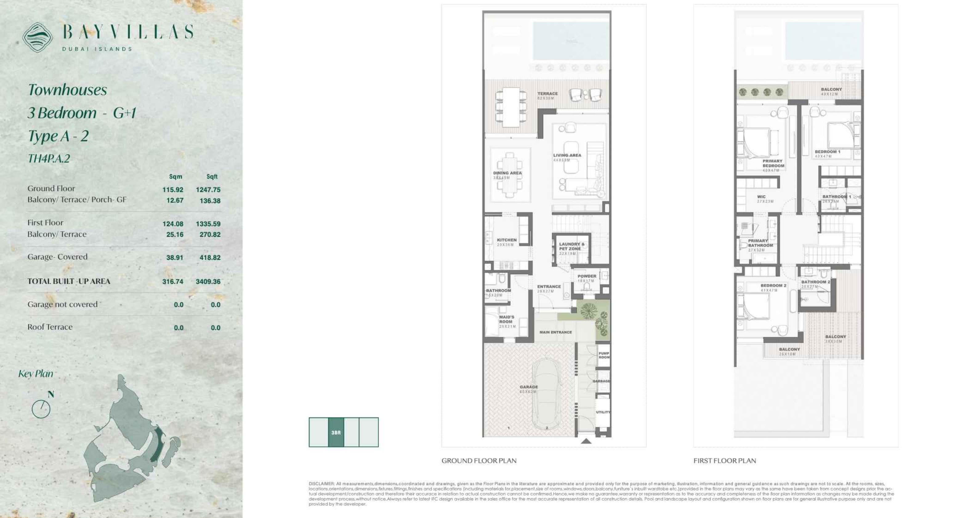 Bay Villas Bay Villas - Townhouse - 3BR - G+1 - Type A-2 - TH4P floor plan