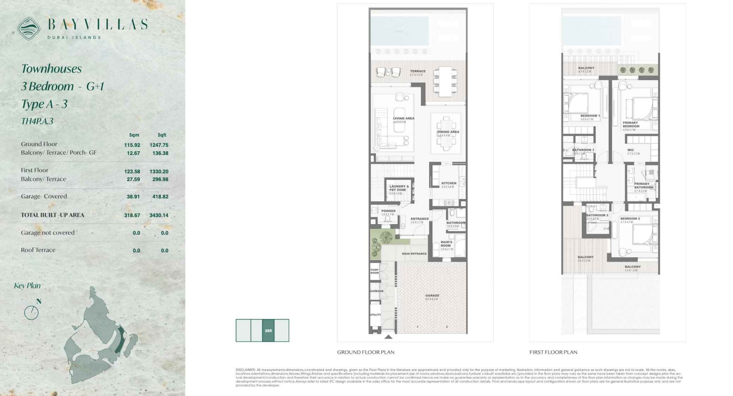 Bay Villas Bay Villas - Townhouse - 3BR - G+1 - Type A-3 - TH4P floor plan