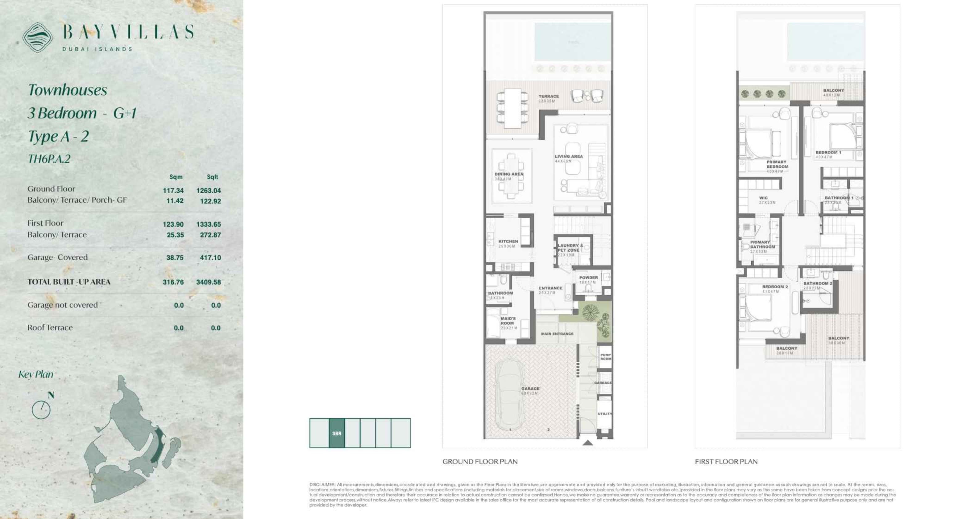 Bay Villas Bay Villas - Townhouse - 3BR - G+1 - Type A-2 - TH6P floor plan