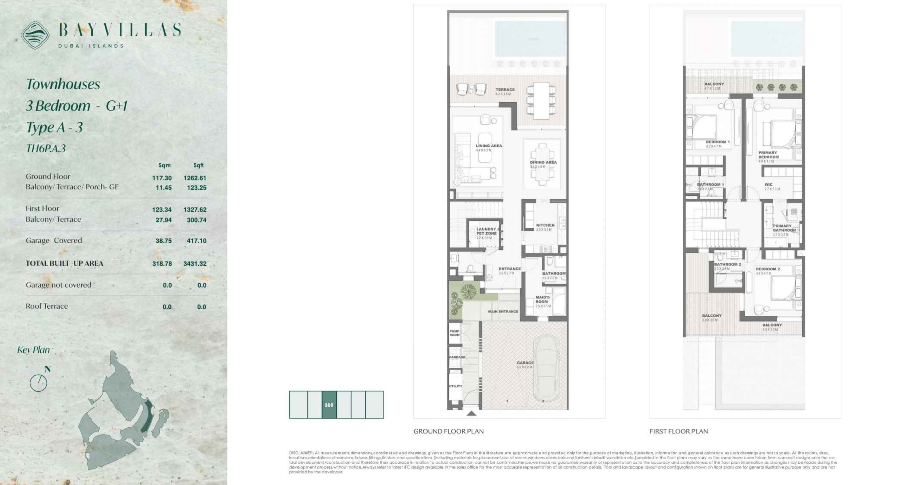 Bay Villas Bay Villas - Townhouse - 3BR - G+1 - Type A-3 - TH6P floor plan
