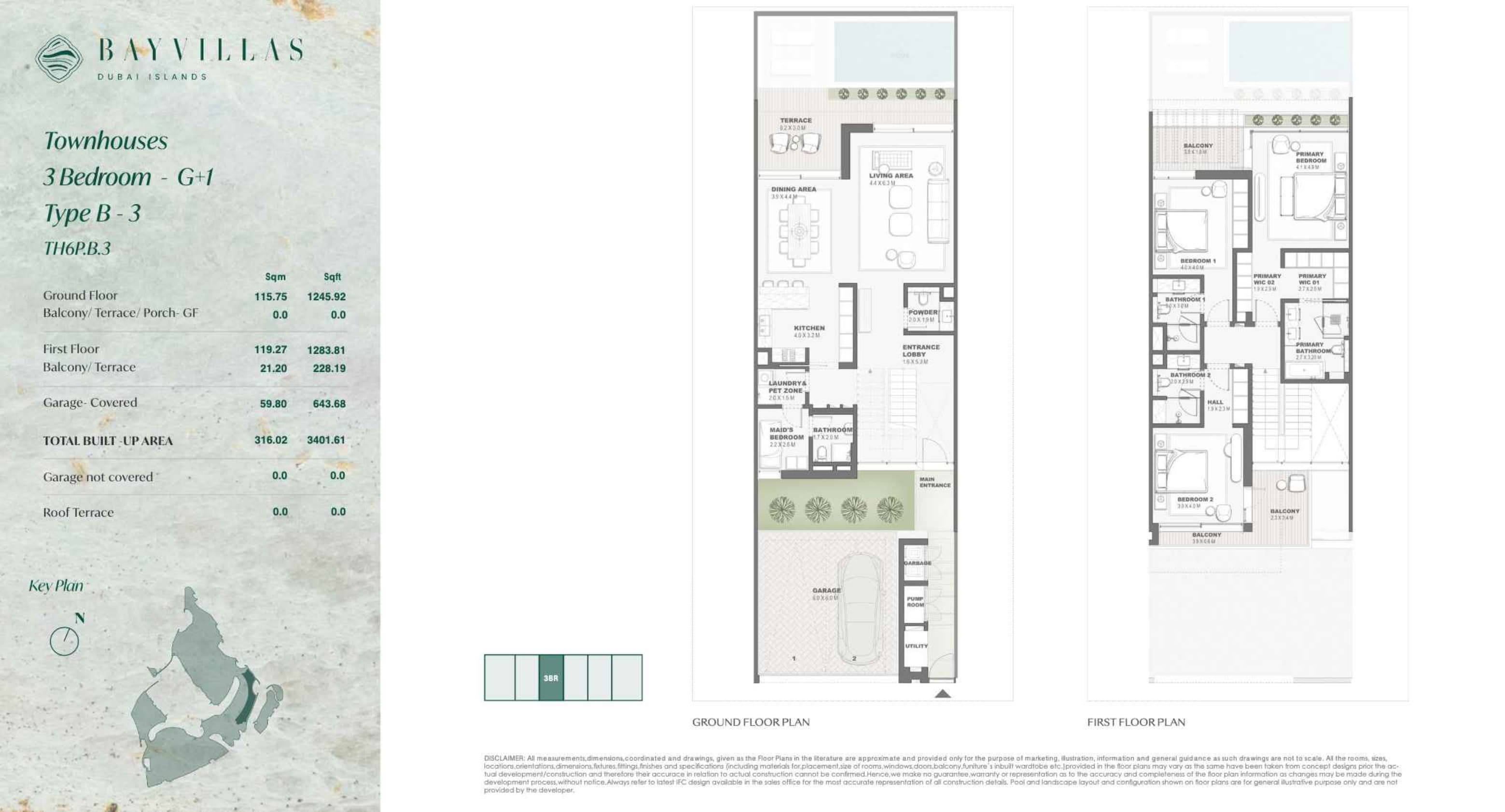 Bay Villas Bay Villas - Townhouse - 3BR - G+1 - Type B-3 - TH6P floor plan