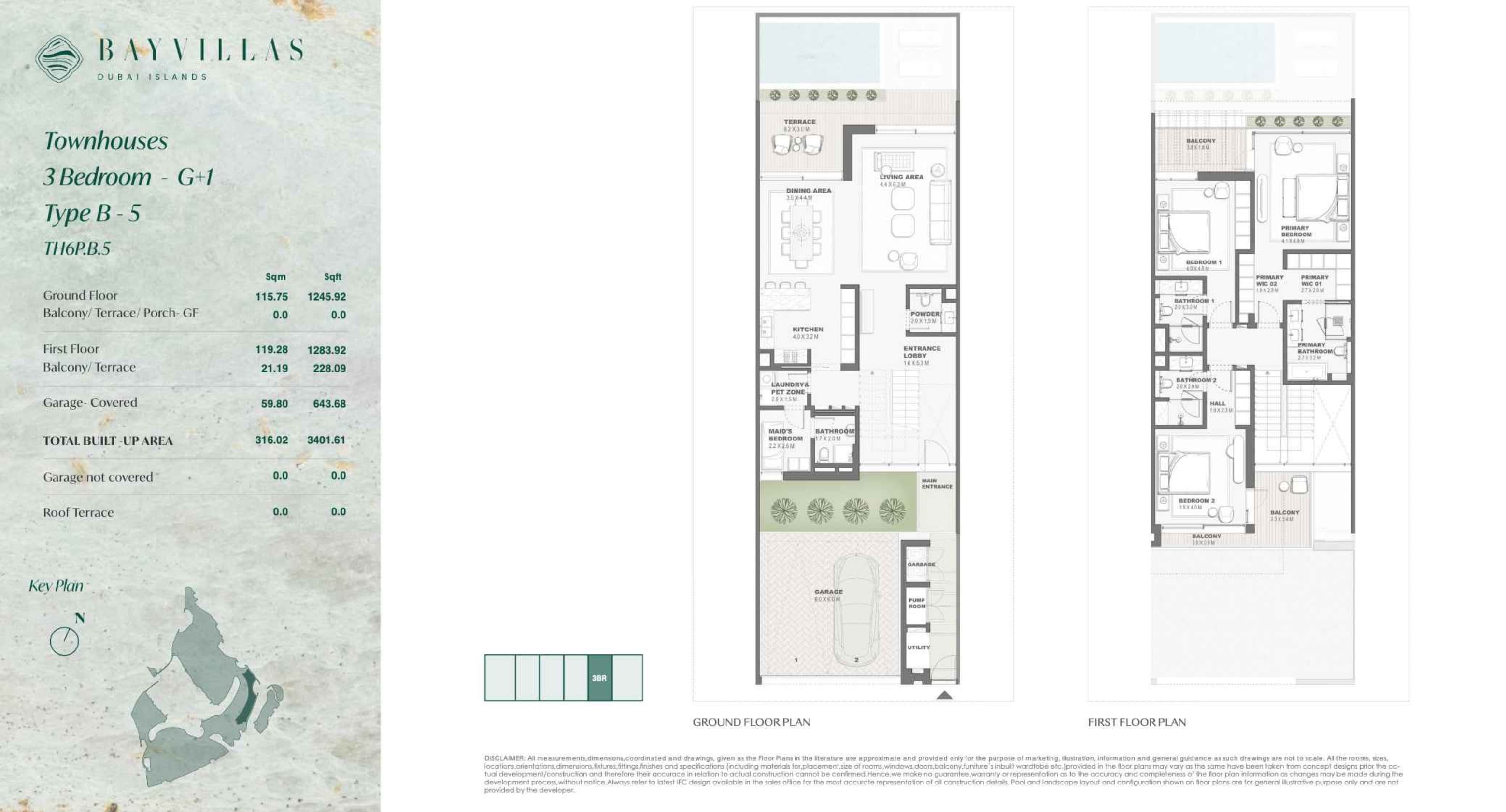 Bay Villas Bay Villas - Townhouse - 3BR - G+1 - Type B-5 - TH6P floor plan