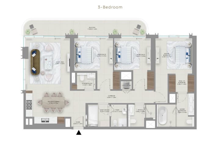 Baystar by Vida 3 Bed floor plan