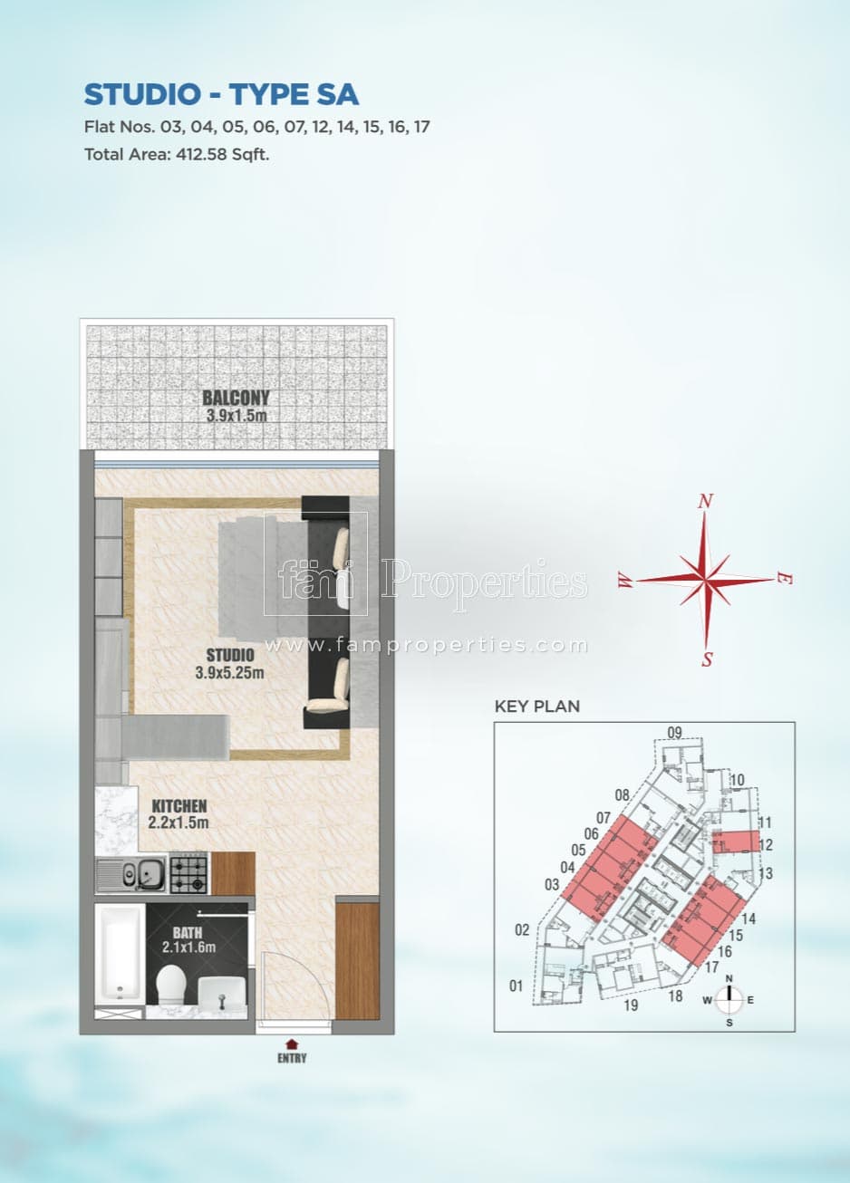 Bayz Tower Studio floor plan