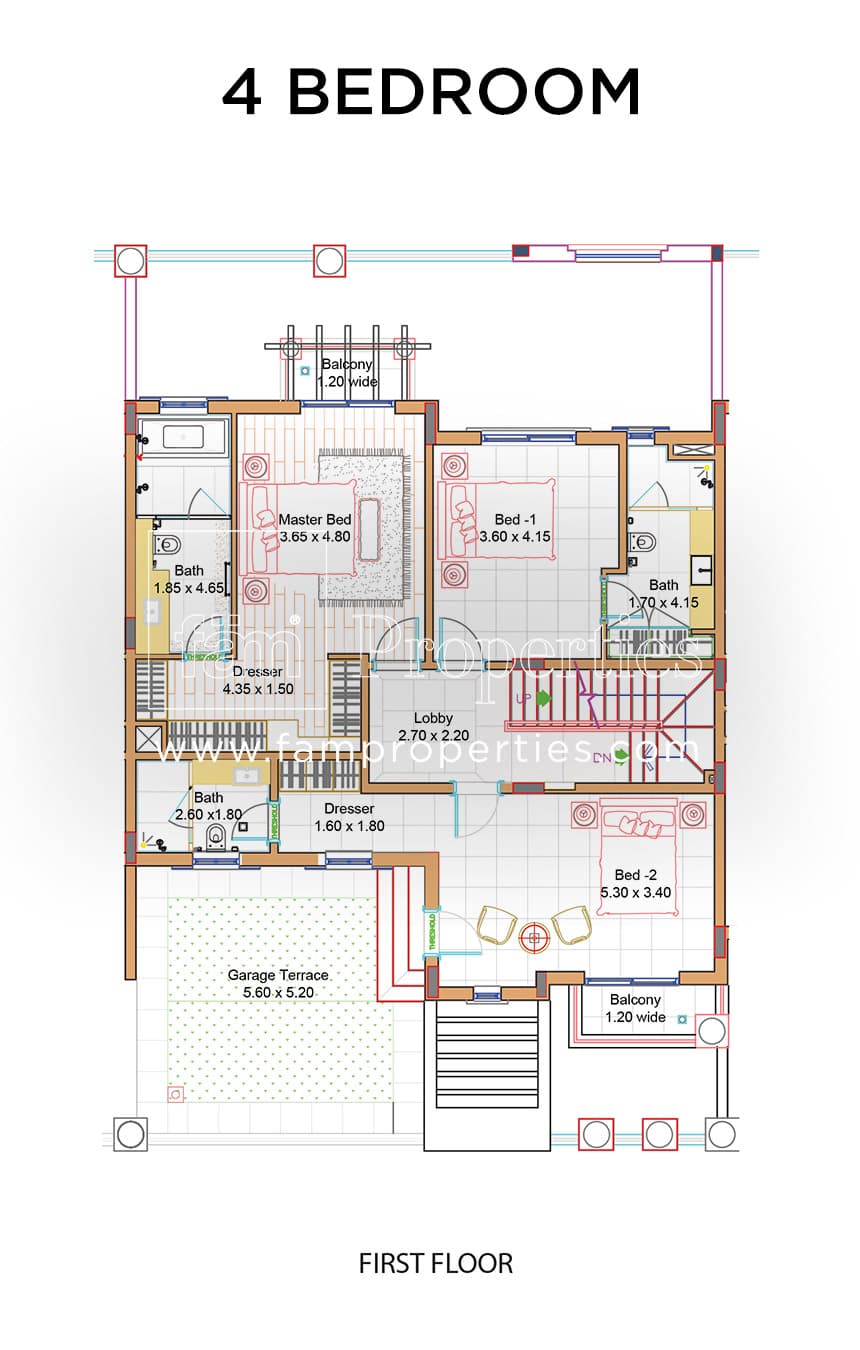 Bloomingdale 4 Bedroom floor plan