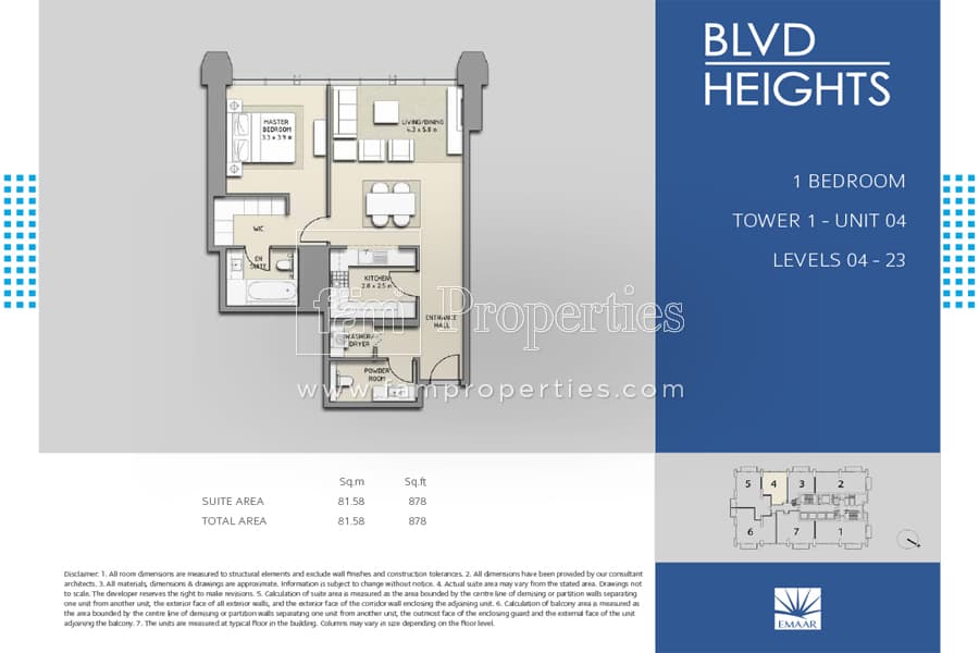 BLVD Heights 1 Bedroom floor plan