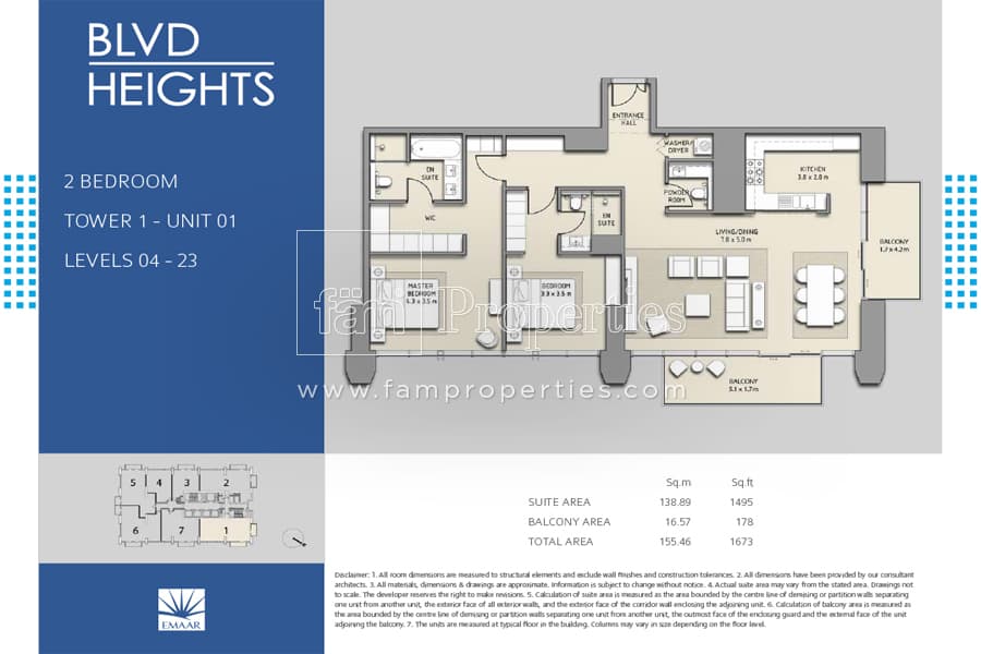 BLVD Heights 2 Bedroom floor plan