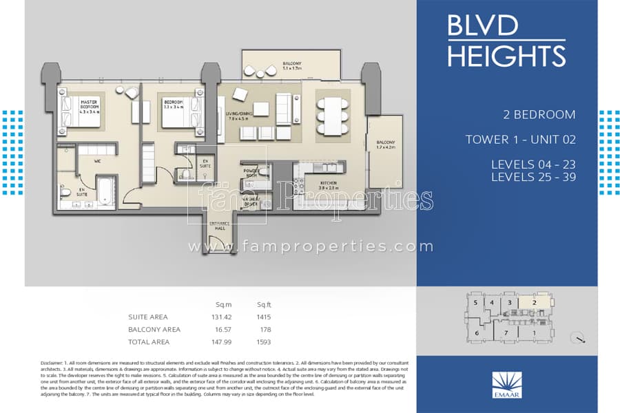 BLVD Heights 2 Bedroom floor plan