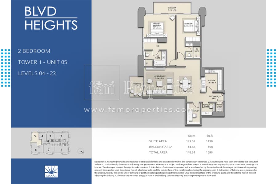 BLVD Heights 2 Bedroom floor plan