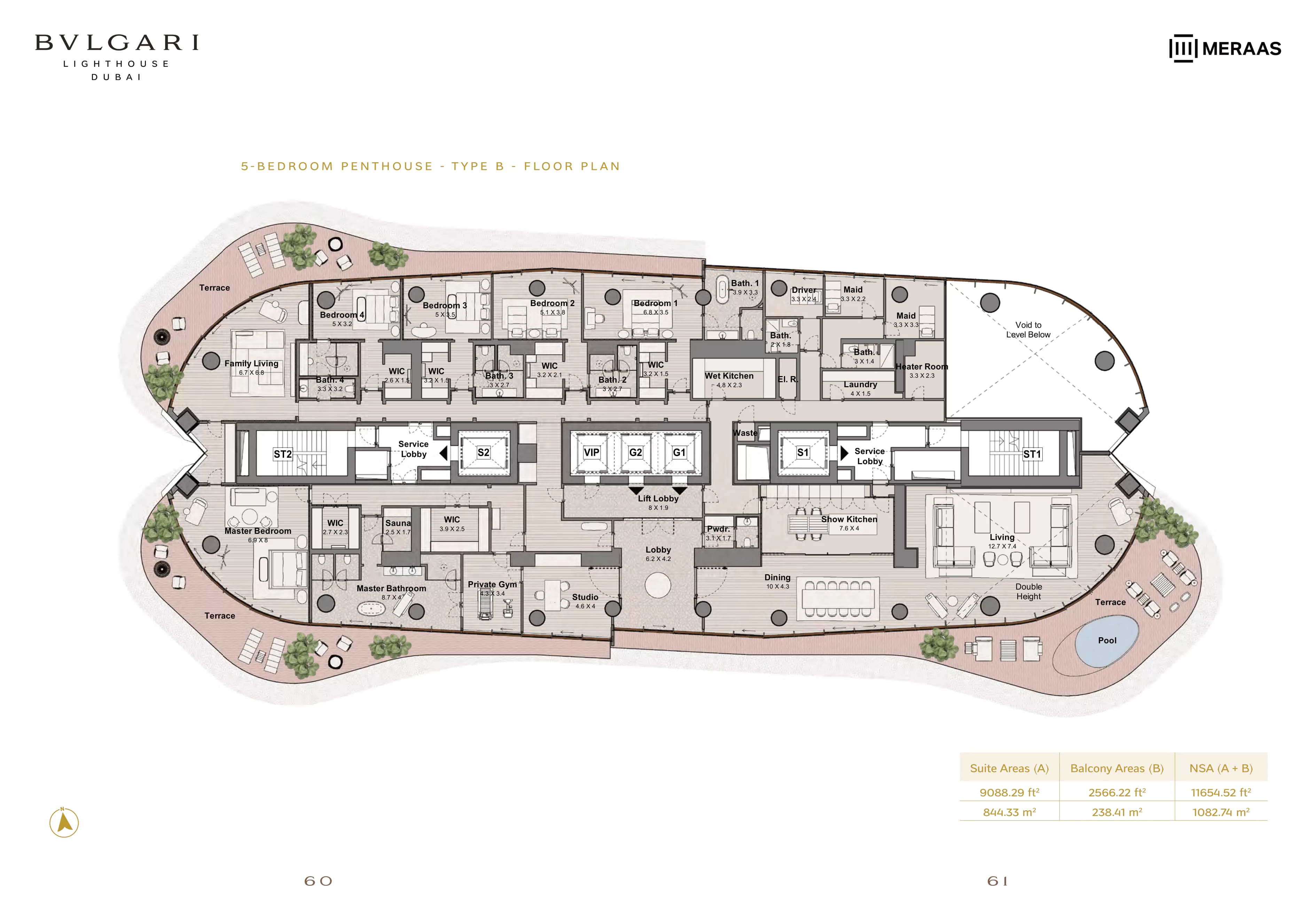 Bulgari Lighthouse Dubai  floor plan
