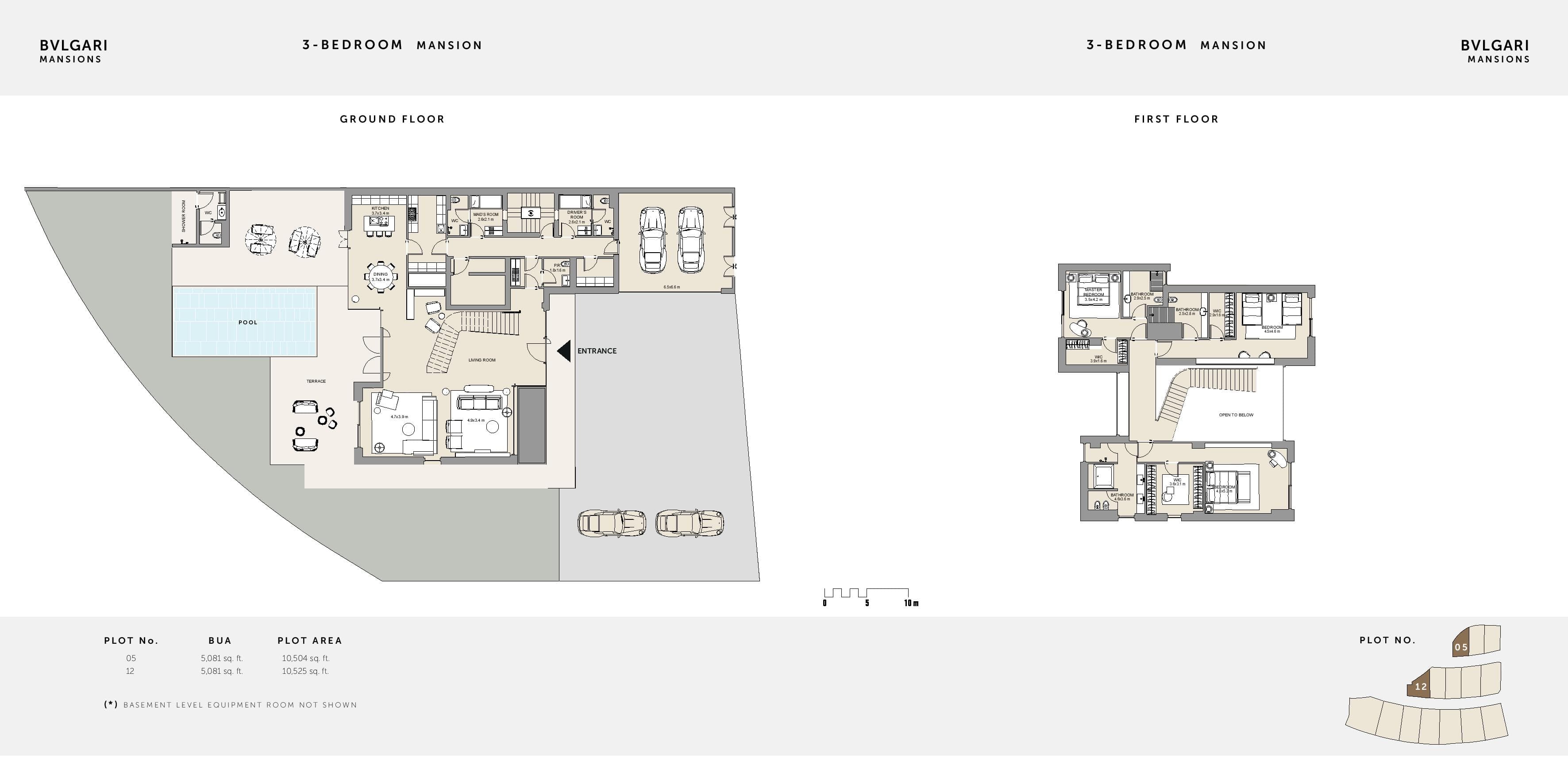 Bulgari Residences & Mansions 3 Bedroom Mansion floor plan