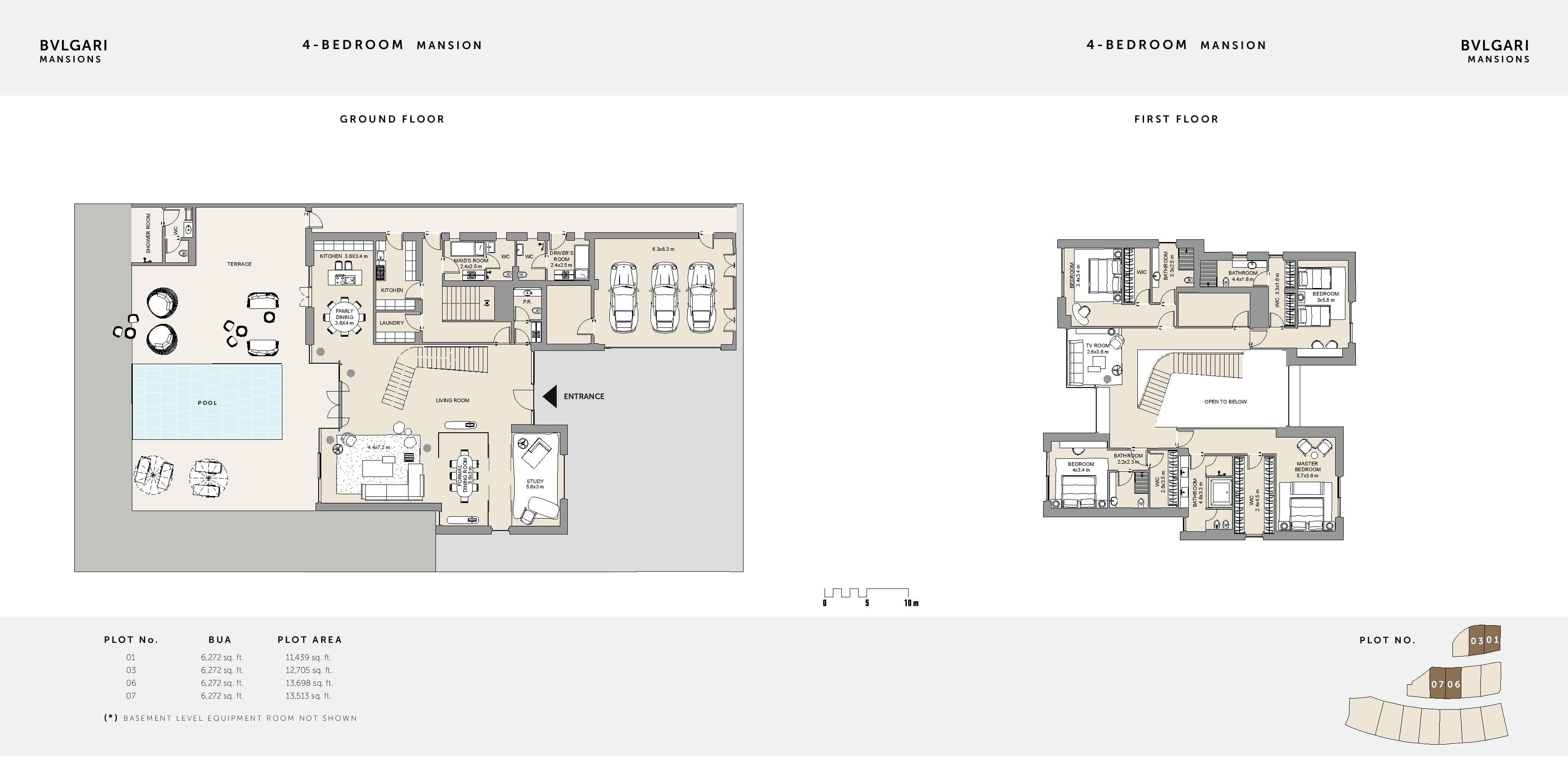 Bulgari Residences & Mansions 4 Bedroom Mansion floor plan