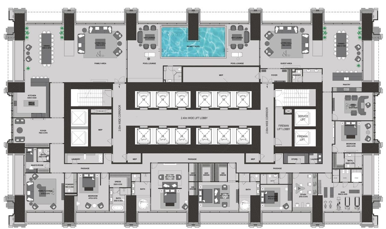 Burj Binghatti  floor plan