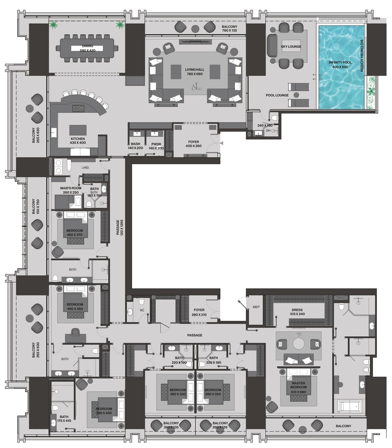 Burj Binghatti  floor plan