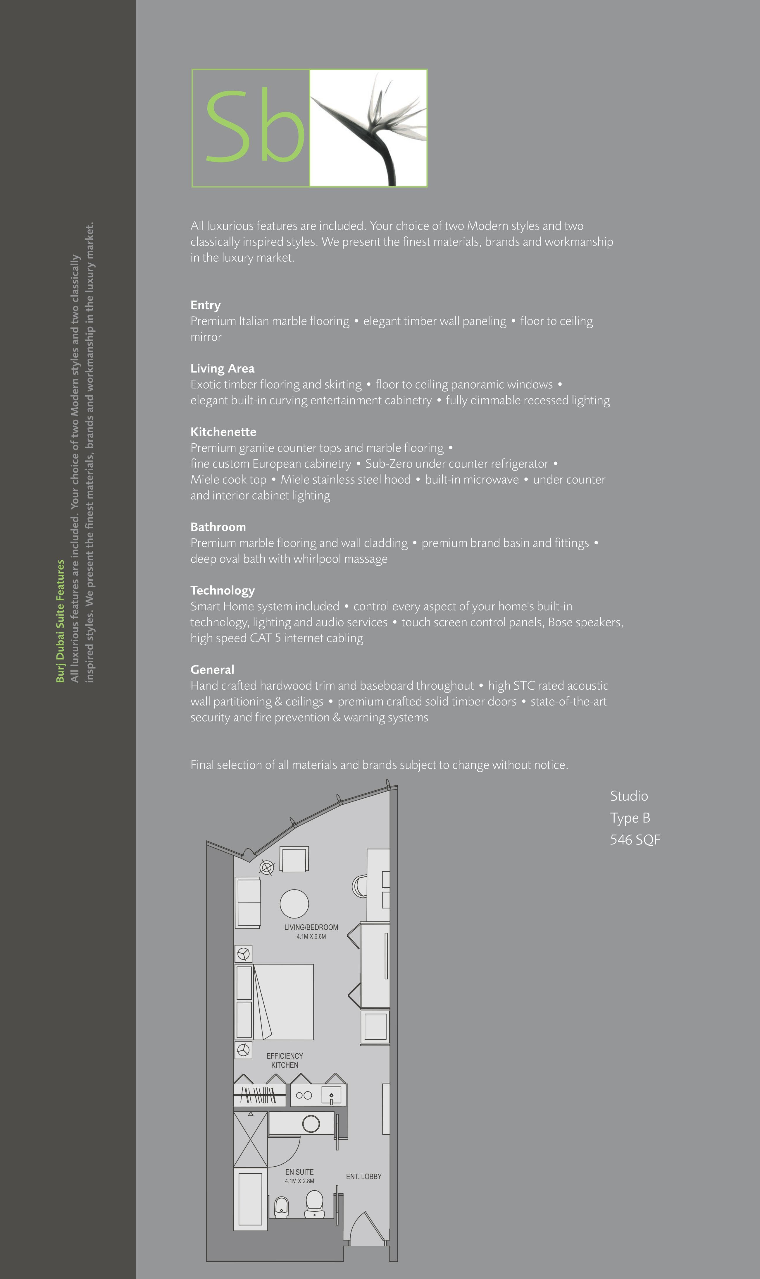 Burj Khalifa Studio floor plan