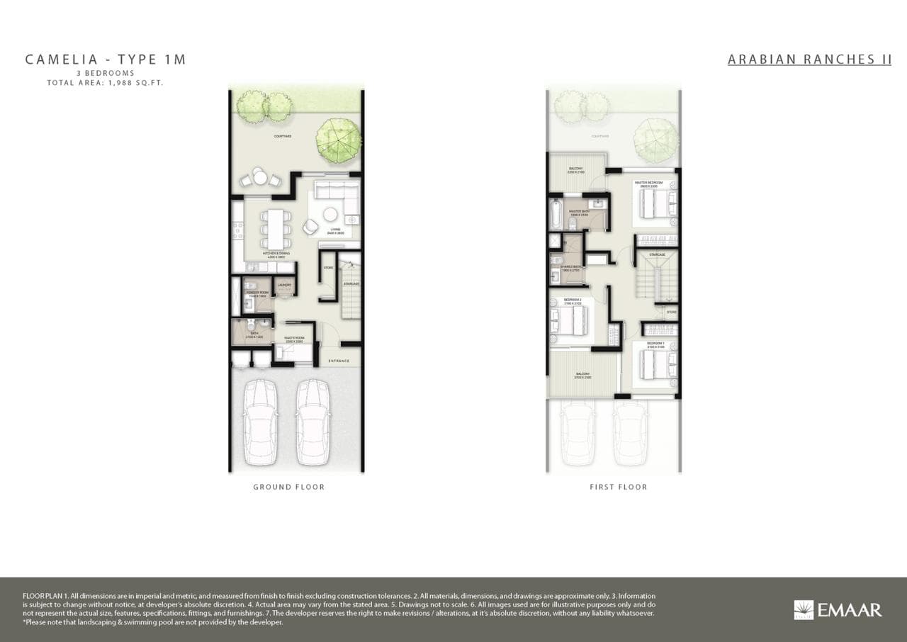 Arabian Ranches 2 3 Bedroom floor plan