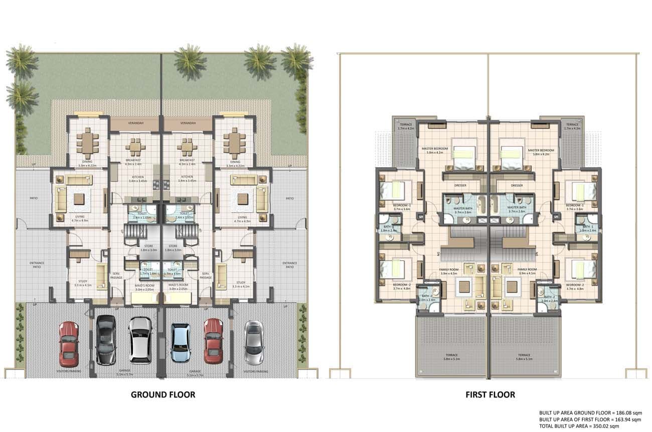 Cedre Villas Ground & First Floor Plan floor plan