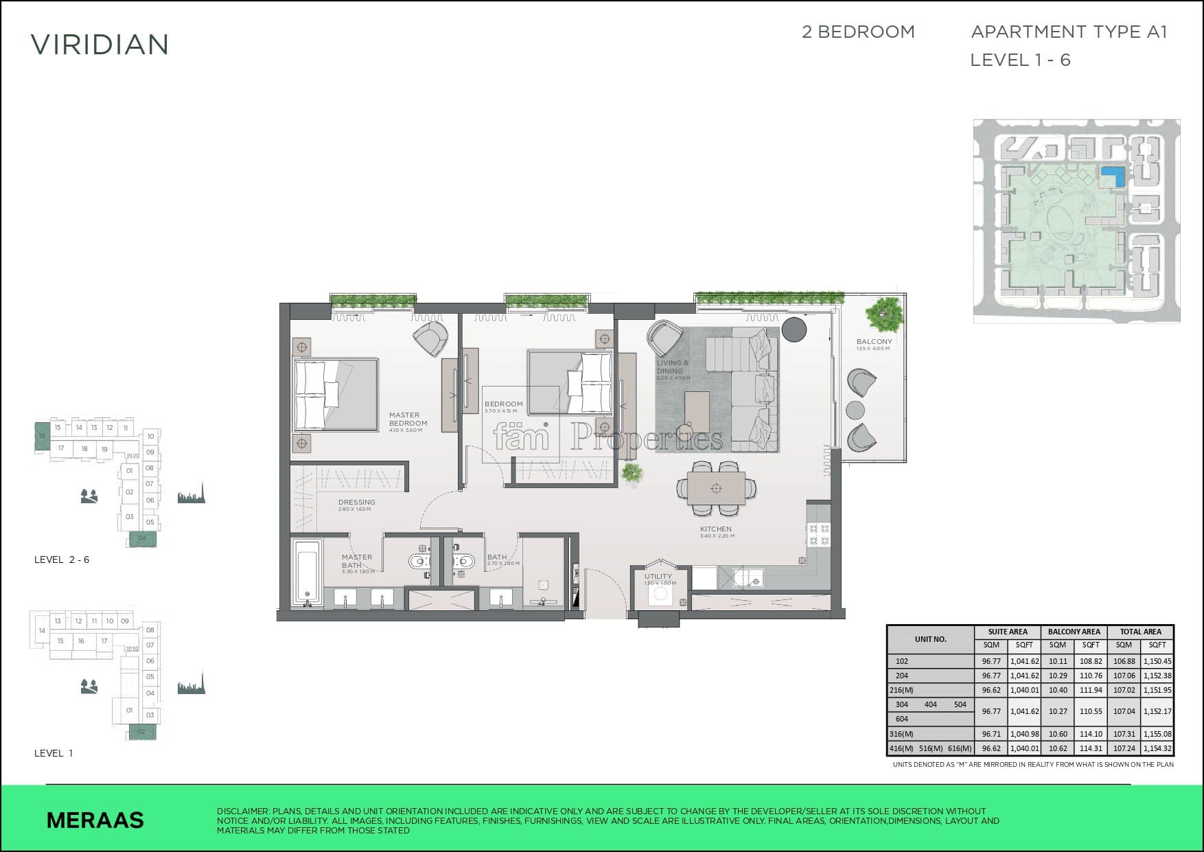 Central Park City Walk 2 bedroom floor plan