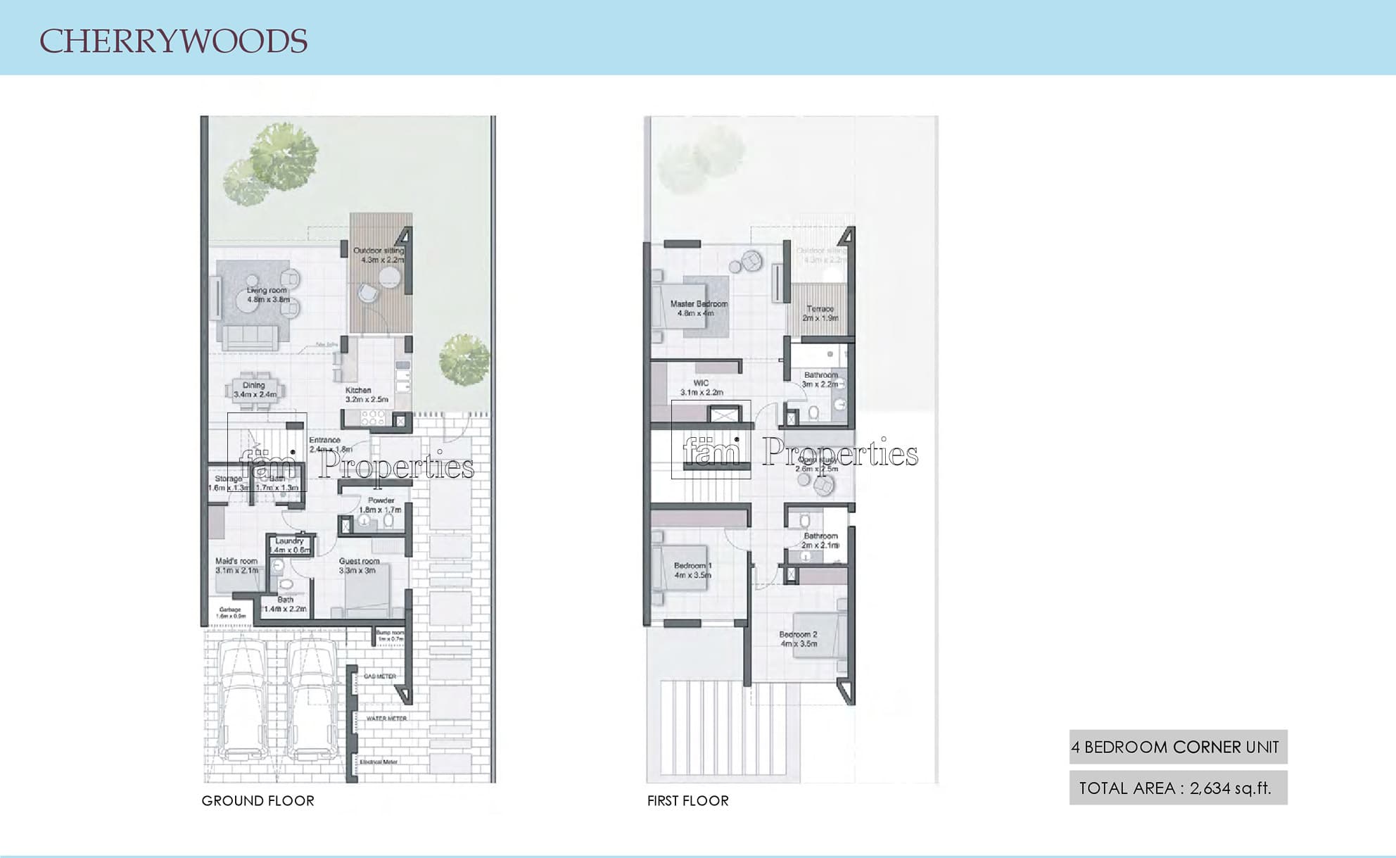 Cherrywoods Townhouses 4 Bedroom floor plan