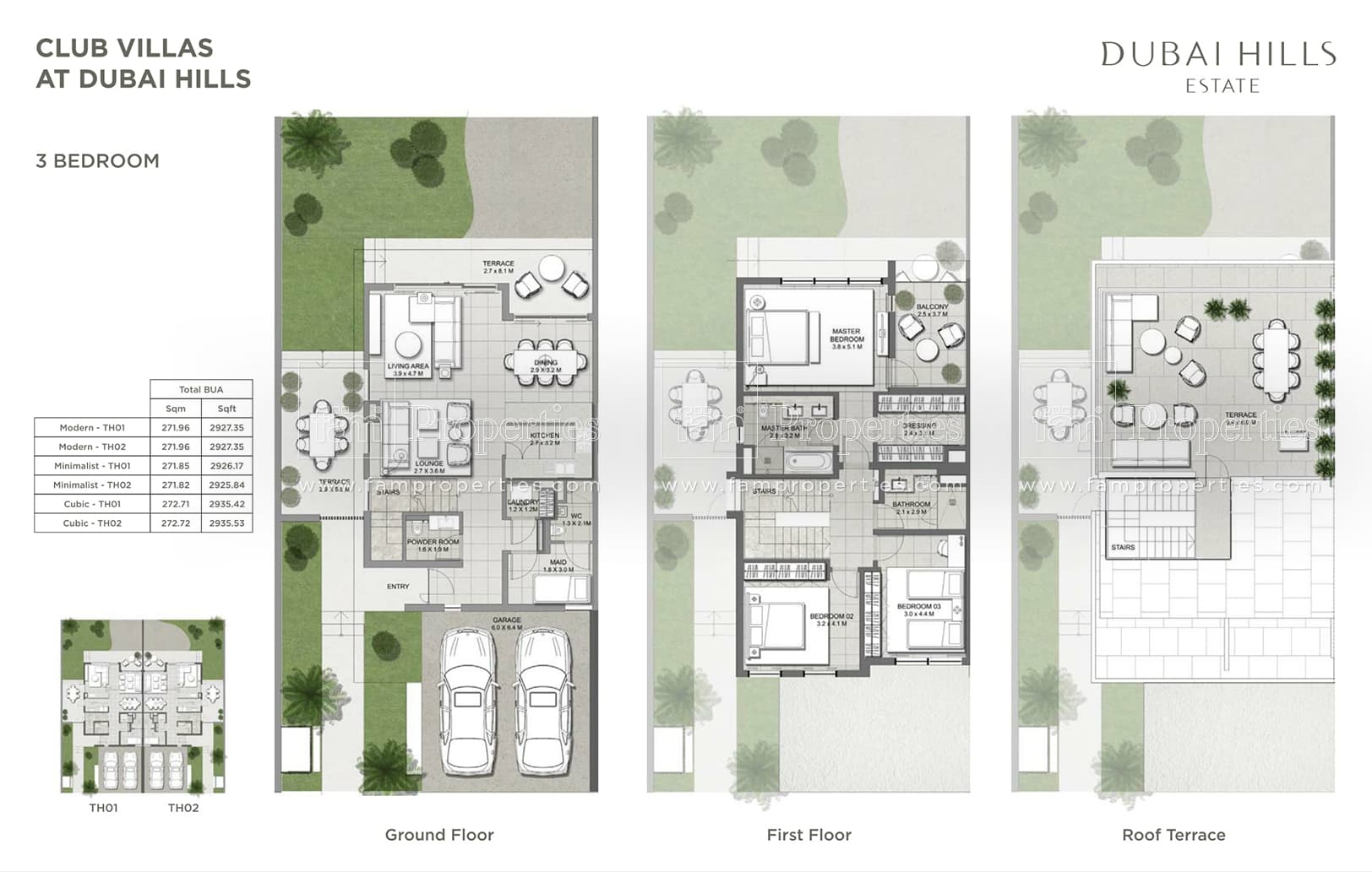 Club Villas 3 Bedroom floor plan