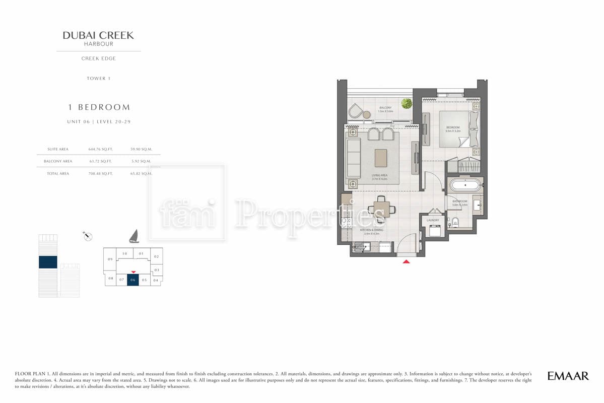 Creek Edge 1 Bedroom floor plan