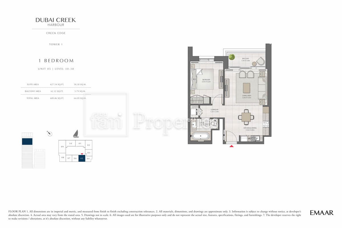 Creek Edge 1 Bedroom floor plan
