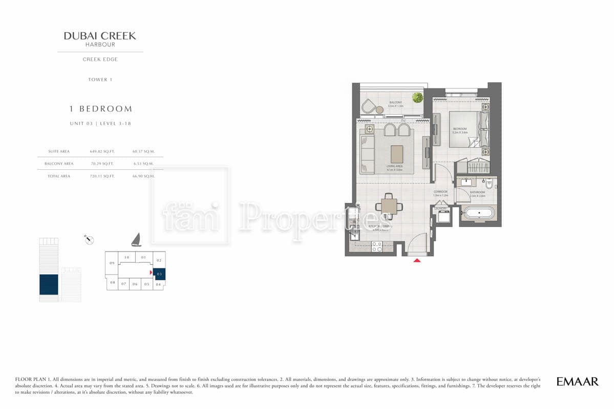 Creek Edge 1 Bedroom floor plan