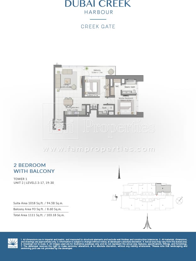 Creek Gate 2 Bedroom floor plan