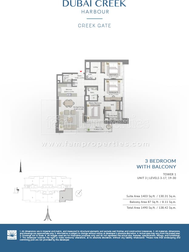 Creek Gate 3 Bedroom floor plan