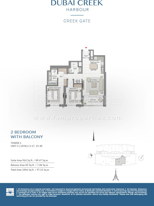 Creek Gate 2 Bedroom floor plan